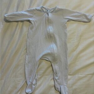 Magnolia Baby blue & white striped footie